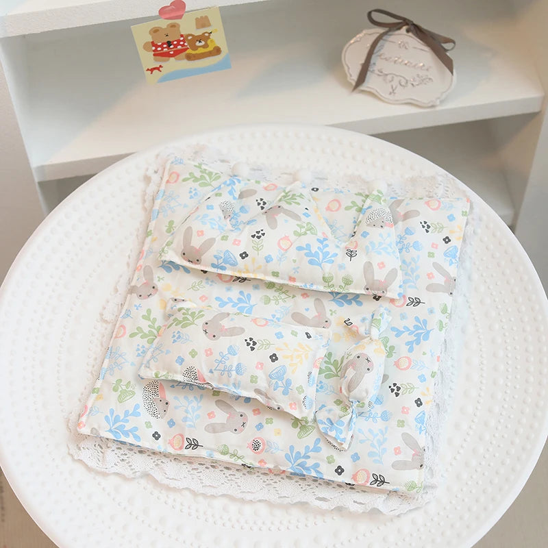 Lovely Sleeping Bag Blanket Bedding for 20cm Idol Dolls / 25cm Mellchan Baby Doll Out Going Carry Bag Soft Quilt Bag House