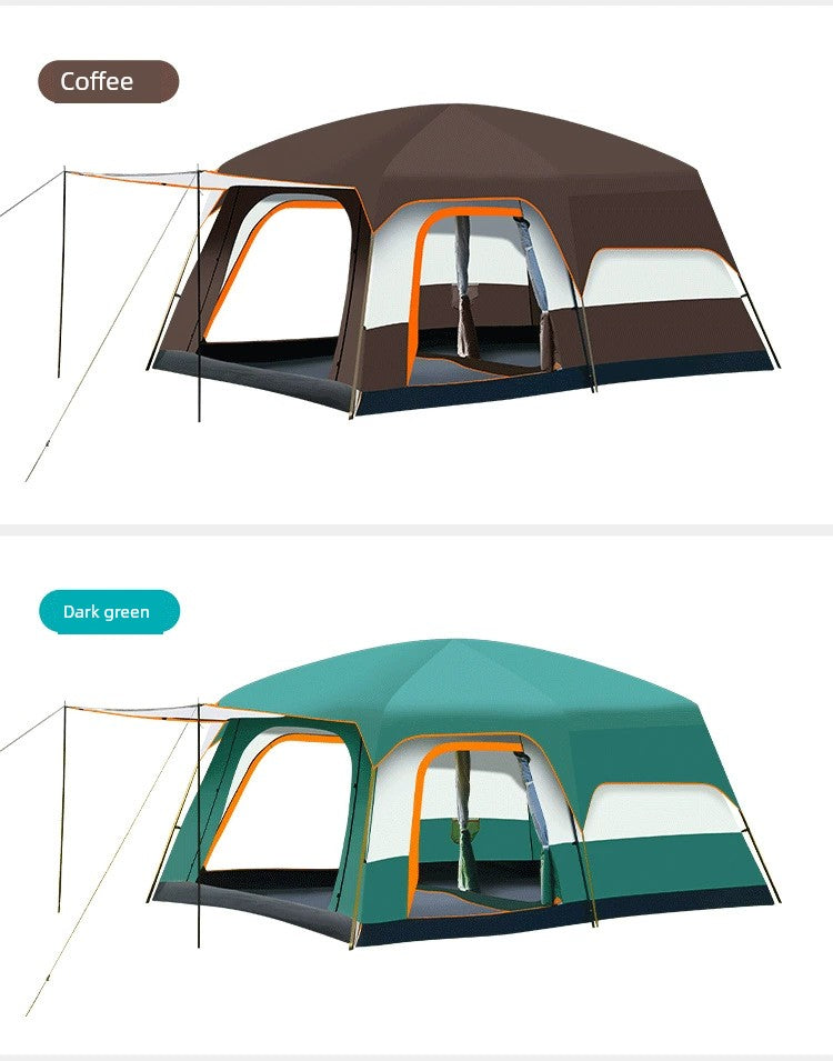 Outdoor Camping Tent Two Bedrooms and One Living Room Automatic Tent Super Large Space Camping Luxury Large-Scale Parks Tent Portable