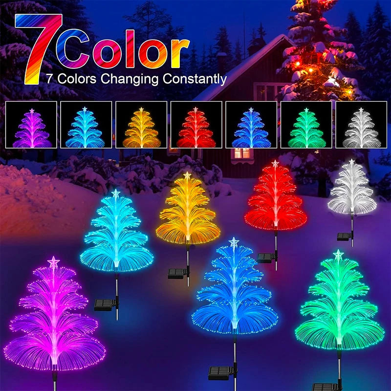 Outdoor LED Solar Pathway Lights Waterproof Christmas Jellyfish Decor Solar Lawn Lamp For Patio Balcony Yard