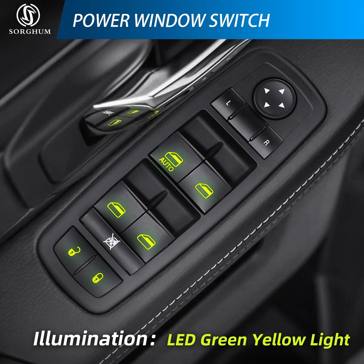 Master Power Window Switch Compatible with 4602632AH 2008-2012 Liberty Nitro 2009 2010 Journey, Replaces4602632AG 4602632AF AD