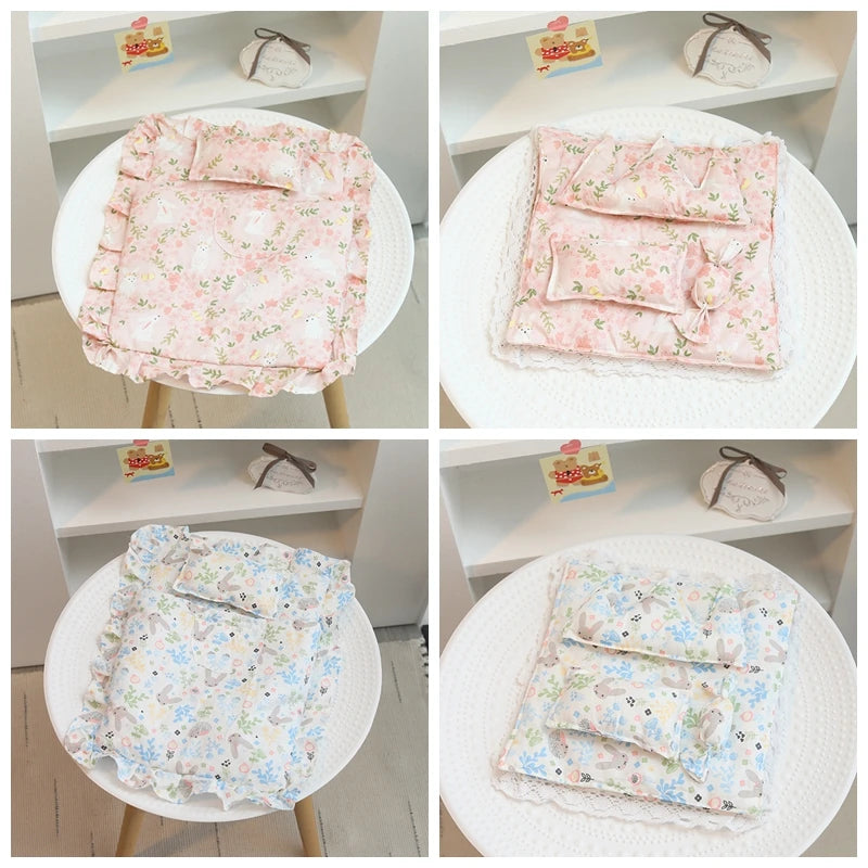Lovely Sleeping Bag Blanket Bedding for 20cm Idol Dolls / 25cm Mellchan Baby Doll Out Going Carry Bag Soft Quilt Bag House