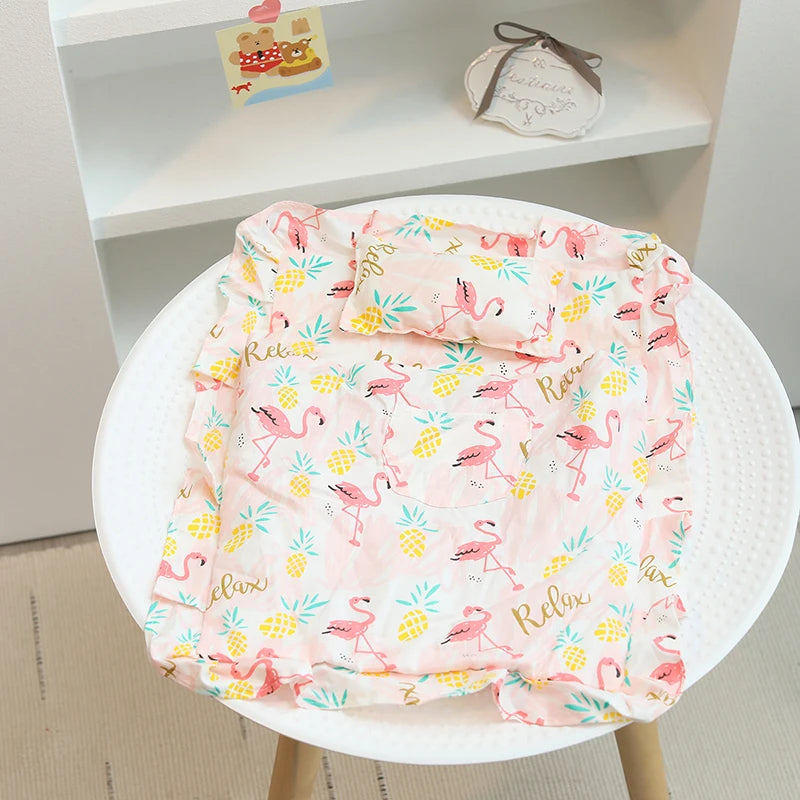 Lovely Sleeping Bag Blanket Bedding for 20cm Idol Dolls / 25cm Mellchan Baby Doll Out Going Carry Bag Soft Quilt Bag House