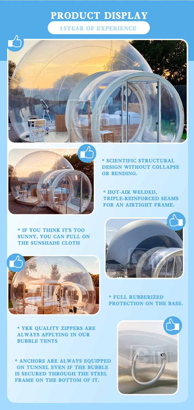 Transparent Inflatable Bubble Tent Spherical Clear House Kids Party Clear Inflatable Bubble Cabin Lodge Starry Sky Dome