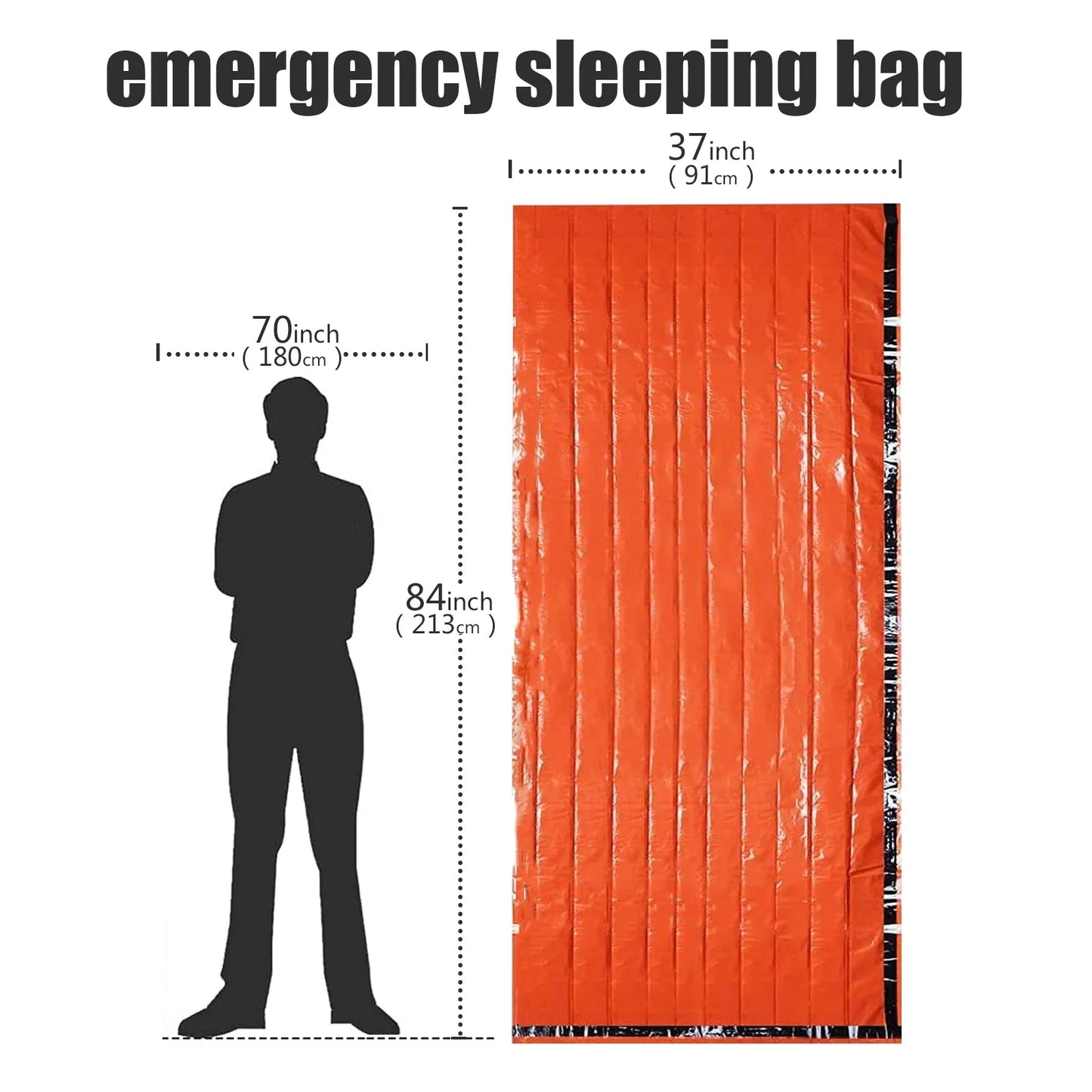 Portable Outdoor Disaster Relief Sleeping Bag Camping Sleeping Bag Warm First Aid Blanket Single-layer Aluminum Foil