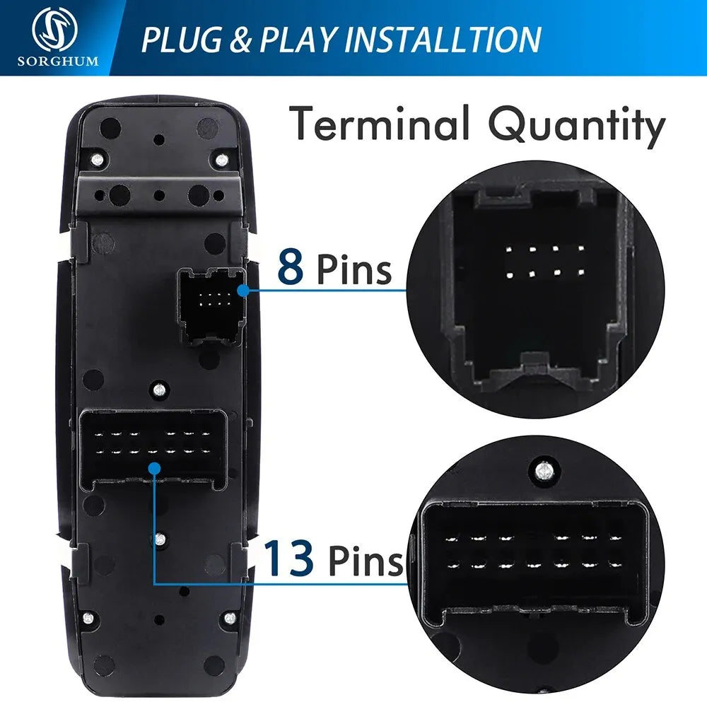 Master Power Window Switch Compatible with 4602632AH 2008-2012 Liberty Nitro 2009 2010 Journey, Replaces4602632AG 4602632AF AD