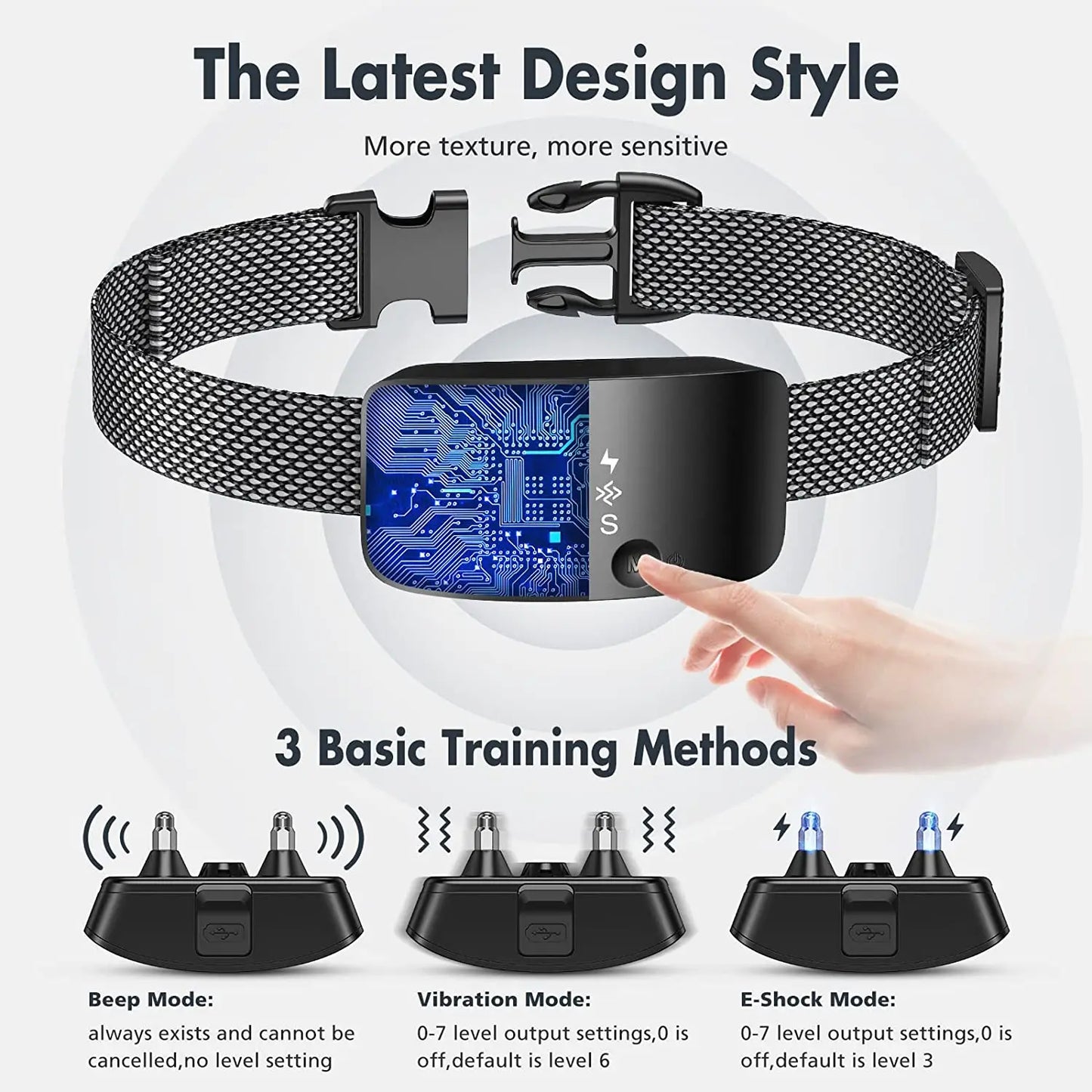 Automatic Anti Barking Dog Collar, Rechargeable Bark Stopper, Stop Barkin,IP67 Waterproof, Electric Training Collar for Dog