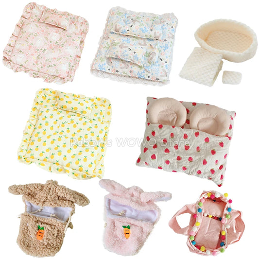 Lovely Sleeping Bag Blanket Bedding for 20cm Idol Dolls / 25cm Mellchan Baby Doll Out Going Carry Bag Soft Quilt Bag House