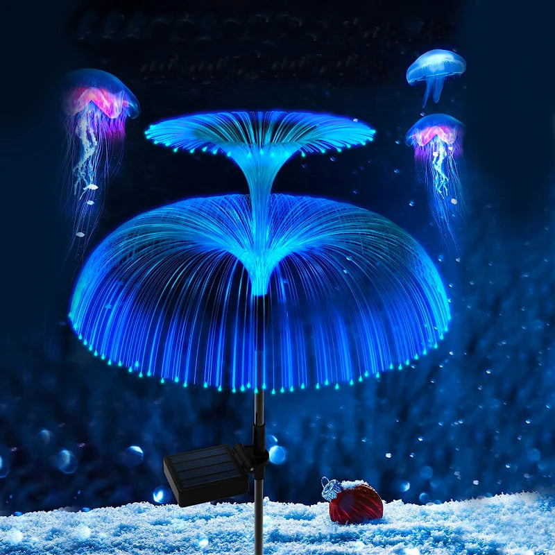 Outdoor LED Solar Pathway Lights Waterproof Christmas Jellyfish Decor Solar Lawn Lamp For Patio Balcony Yard