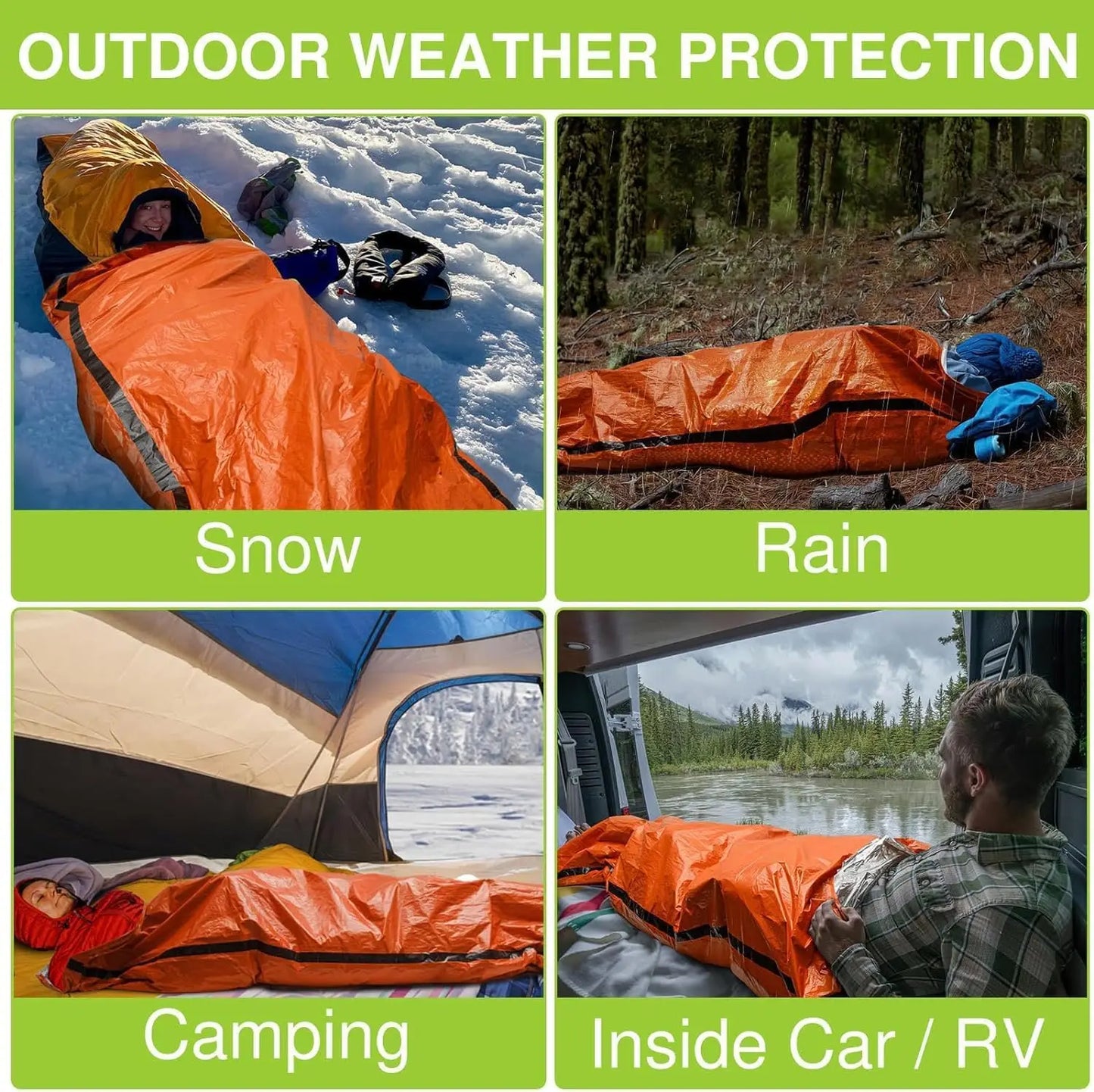 Portable Outdoor Disaster Relief Sleeping Bag Camping Sleeping Bag Warm First Aid Blanket Single-layer Aluminum Foil
