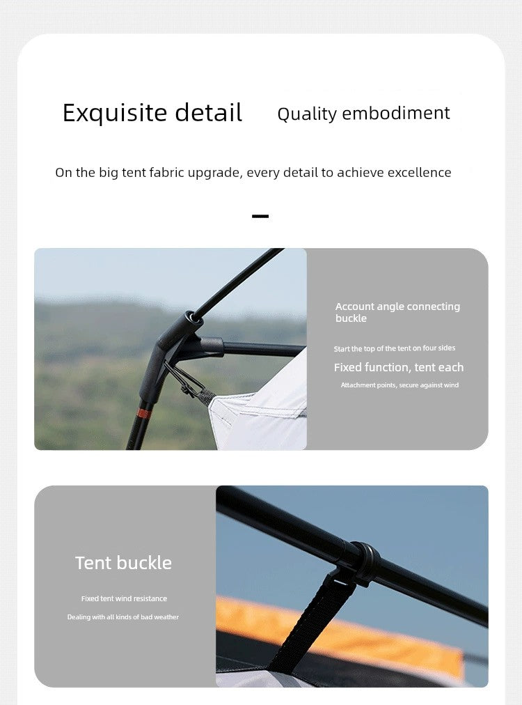 Outdoor Camping Tent Two Bedrooms and One Living Room Automatic Tent Super Large Space Camping Luxury Large-Scale Parks Tent Portable