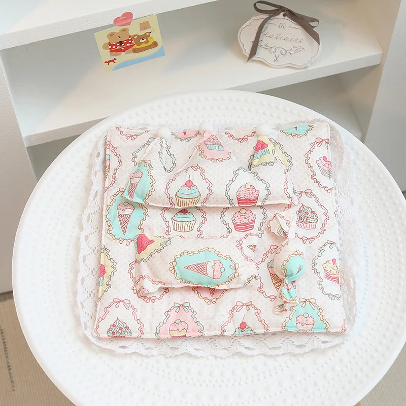 Lovely Sleeping Bag Blanket Bedding for 20cm Idol Dolls / 25cm Mellchan Baby Doll Out Going Carry Bag Soft Quilt Bag House