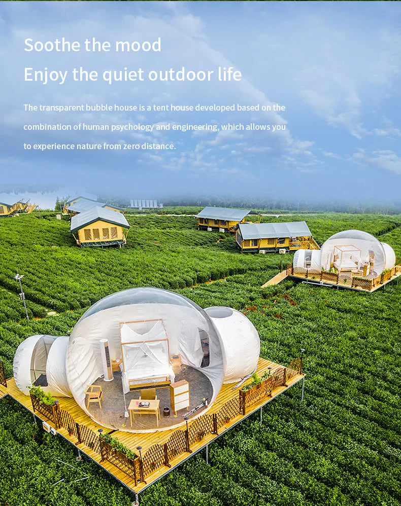 Transparent Inflatable Bubble Tent Spherical Clear House Kids Party Clear Inflatable Bubble Cabin Lodge Starry Sky Dome