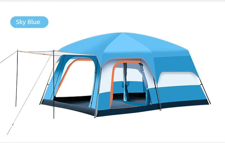 Outdoor Camping Tent Two Bedrooms and One Living Room Automatic Tent Super Large Space Camping Luxury Large-Scale Parks Tent Portable