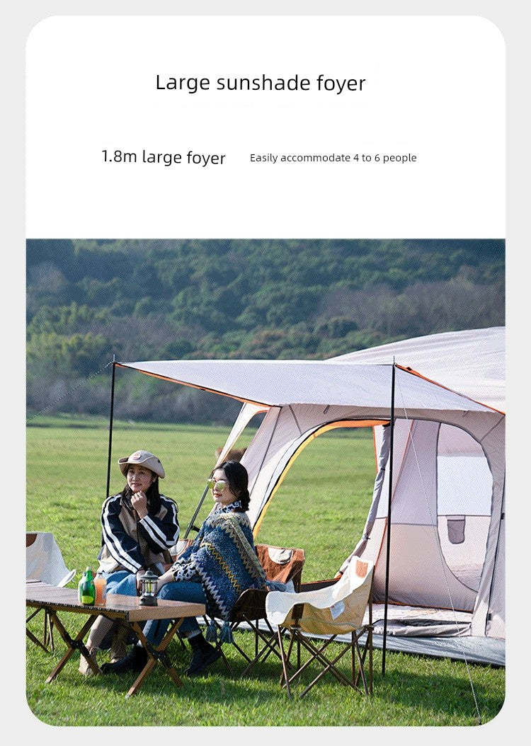 Outdoor Camping Tent Two Bedrooms and One Living Room Automatic Tent Super Large Space Camping Luxury Large-Scale Parks Tent Portable