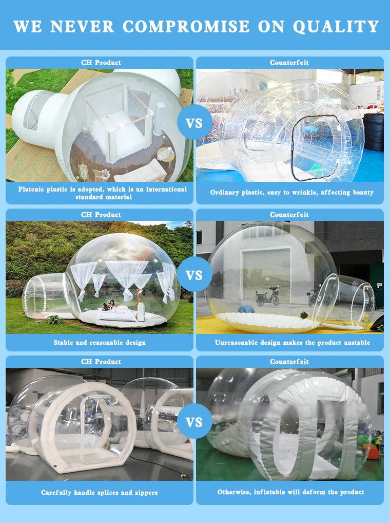 Transparent Inflatable Bubble Tent Spherical Clear House Kids Party Clear Inflatable Bubble Cabin Lodge Starry Sky Dome