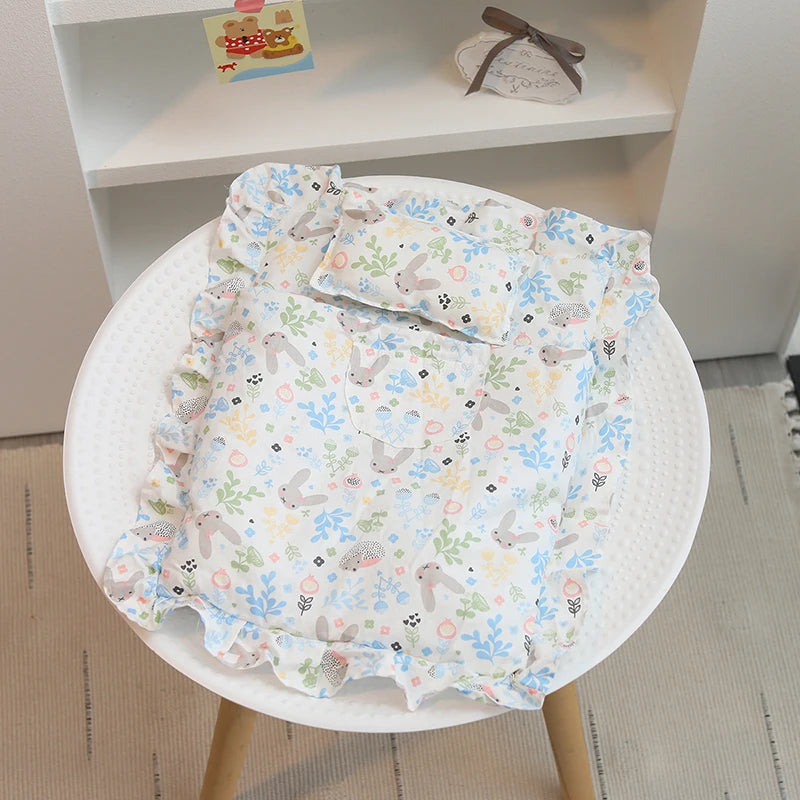 Lovely Sleeping Bag Blanket Bedding for 20cm Idol Dolls / 25cm Mellchan Baby Doll Out Going Carry Bag Soft Quilt Bag House