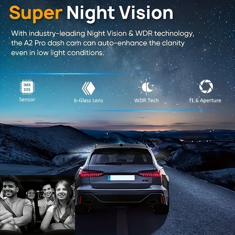 1080P Dual - Lens Car Dash Cam - Wide - Angle Front and Inside Recording, IR Night Vision, Loop Recording, 3.16 Inch IPS Screen - High - Definition Car DVR Camera for Safe Driving - CK Outdoors and More